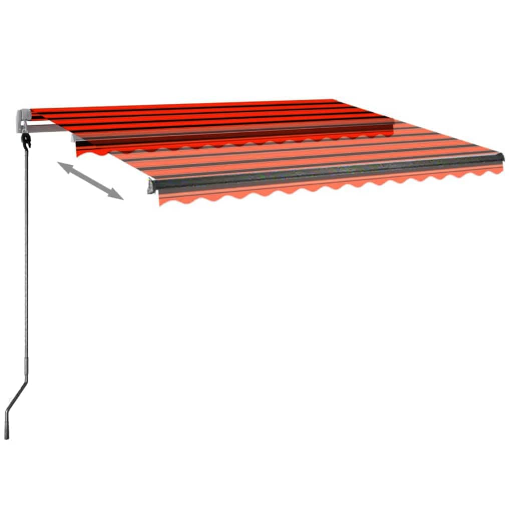 Τέντα Αυτόματη με LED & Αισθ. Ανέμου Πορτοκαλί/Καφέ 300x250 εκ.