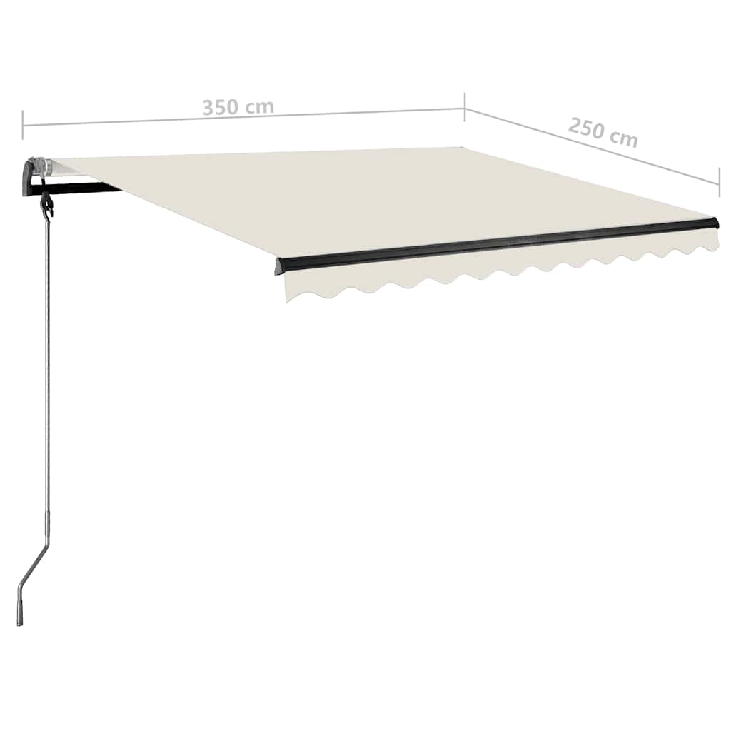 Τέντα Συρόμενη Χειροκίνητη με LED Κρεμ 350 x 250 εκ.