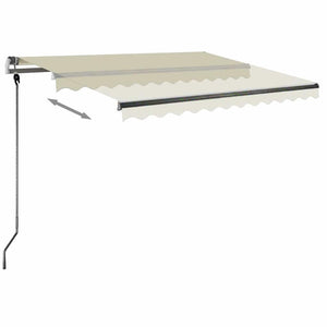 Τέντα Συρόμενη Χειροκίνητη με LED Κρεμ 350 x 250 εκ.