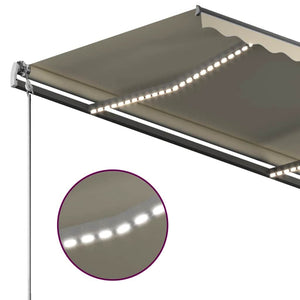 Τέντα Συρόμενη Χειροκίνητη με LED Κρεμ 350 x 250 εκ.