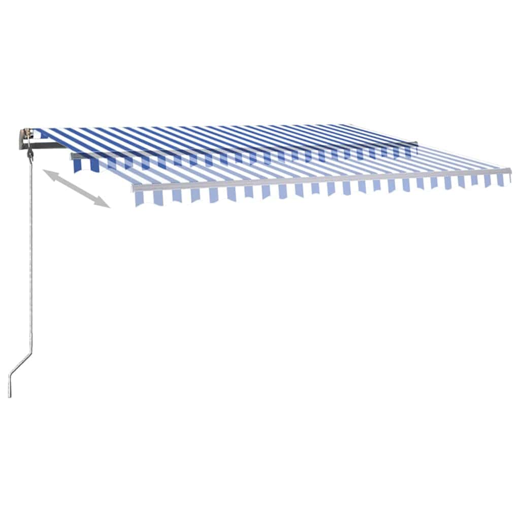 Τέντα Συρόμενη Χειροκίνητη με LED Μπλε / Λευκό 400 x 300 εκ.