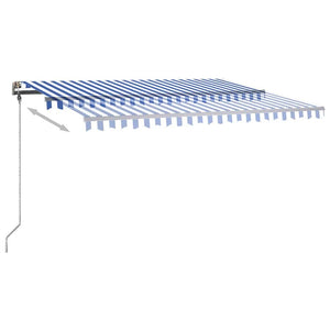 Τέντα Συρόμενη Χειροκίνητη με LED Μπλε / Λευκό 400 x 300 εκ.