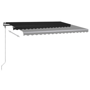 Τέντα Συρόμενη Χειροκίνητη με LED Ανθρακί 400 x 300 εκ.