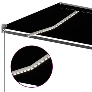 Τέντα Αυτόματη με LED & Αισθητήρα Ανέμου Ανθρακί 400x300 εκ.