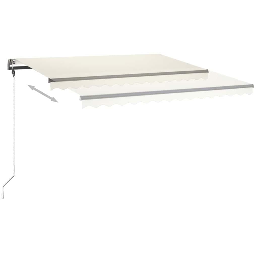 Τέντα Συρόμενη Χειροκίνητη με LED Κρεμ 450 x 300 εκ.