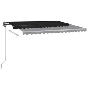 Τέντα Συρόμενη Χειροκίνητη με LED Ανθρακί 450 x 300 εκ. - Pakobazaar