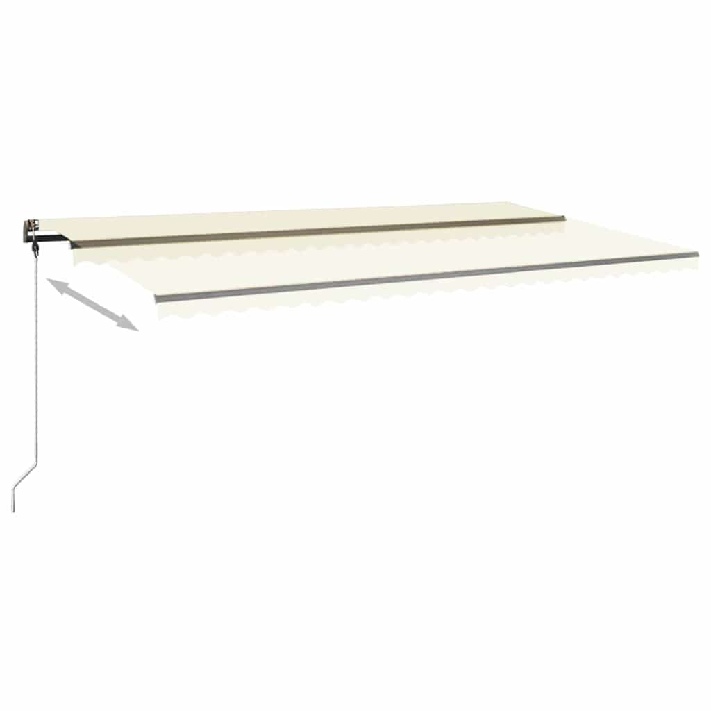 Τέντα Συρόμενη Χειροκίνητη με LED Κρεμ 600 x 300 εκ. - Pakobazaar