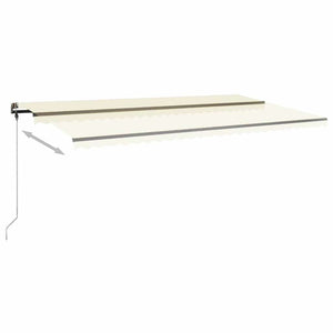 Τέντα Συρόμενη Χειροκίνητη με LED Κρεμ 600 x 300 εκ. - Pakobazaar