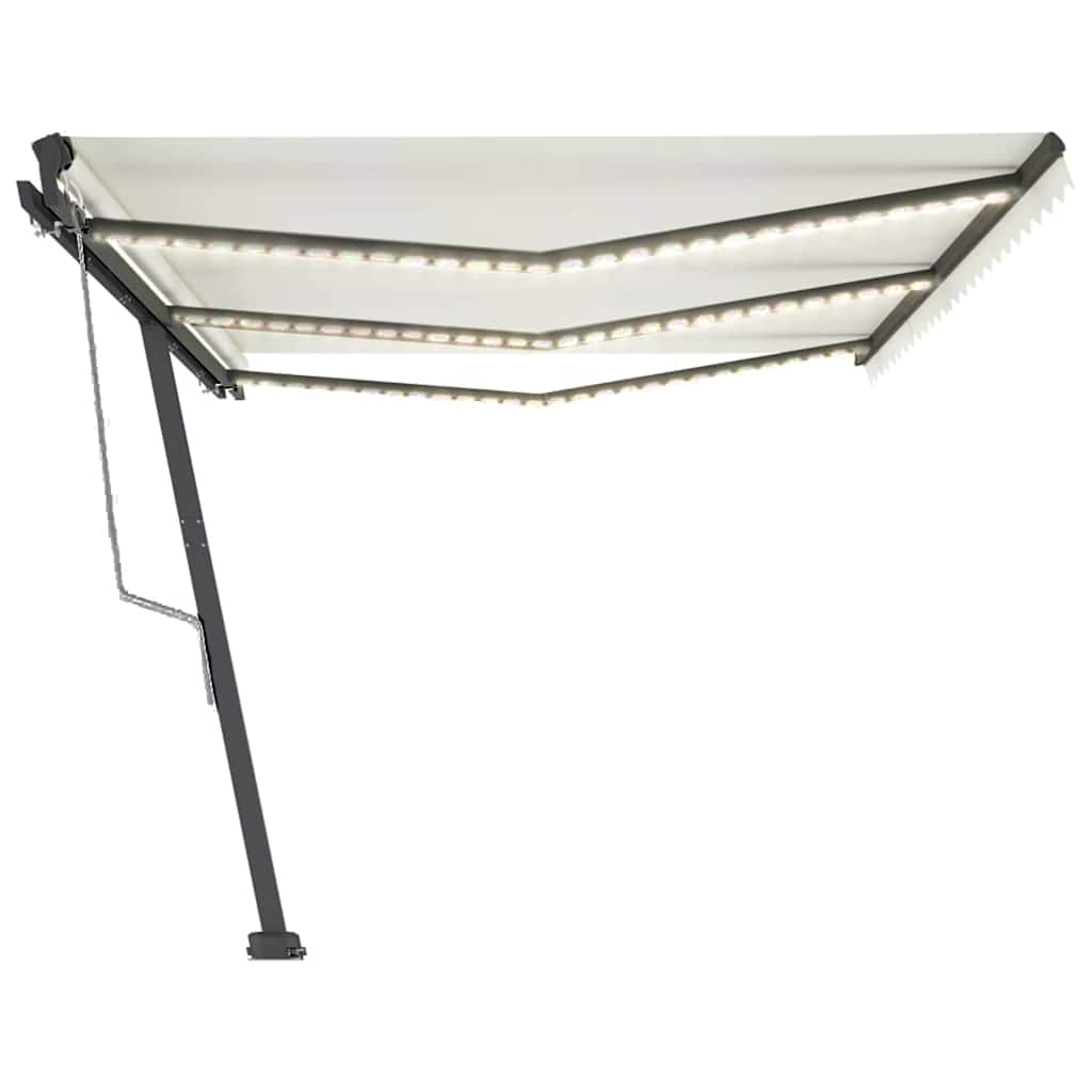 Τέντα Αυτόματη με LED & Αισθητήρα Ανέμου Κρεμ 600 x 300 εκ.