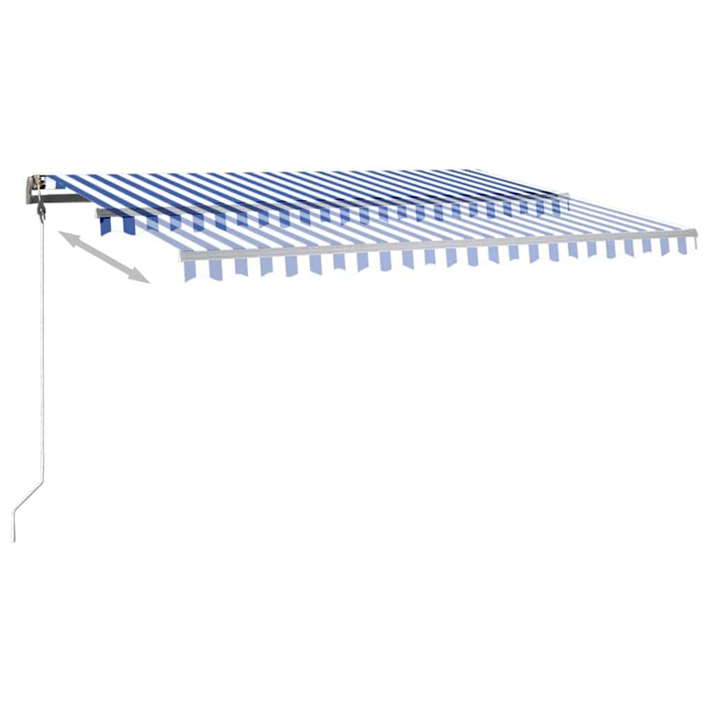 Τέντα Συρόμενη Χειροκίνητη με LED Μπλε / Λευκό 400 x 350 εκ. - Pakobazaar
