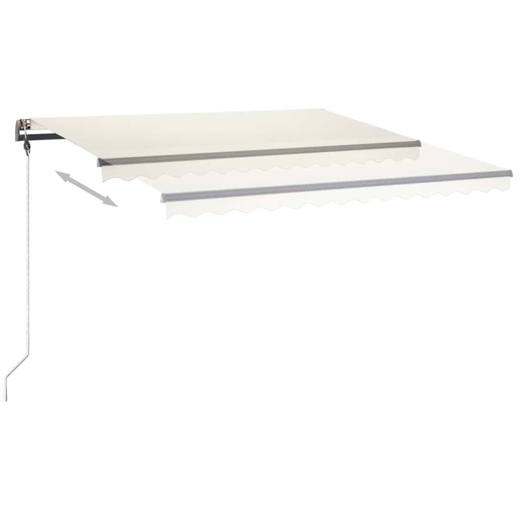 Τέντα Συρόμενη Χειροκίνητη με LED Κρεμ 400 x 350 εκ.