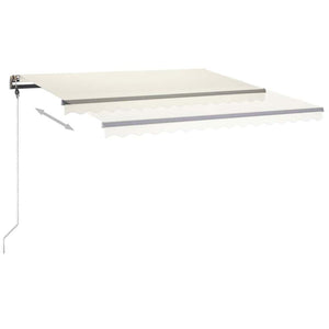 Τέντα Συρόμενη Χειροκίνητη με LED Κρεμ 400 x 350 εκ.