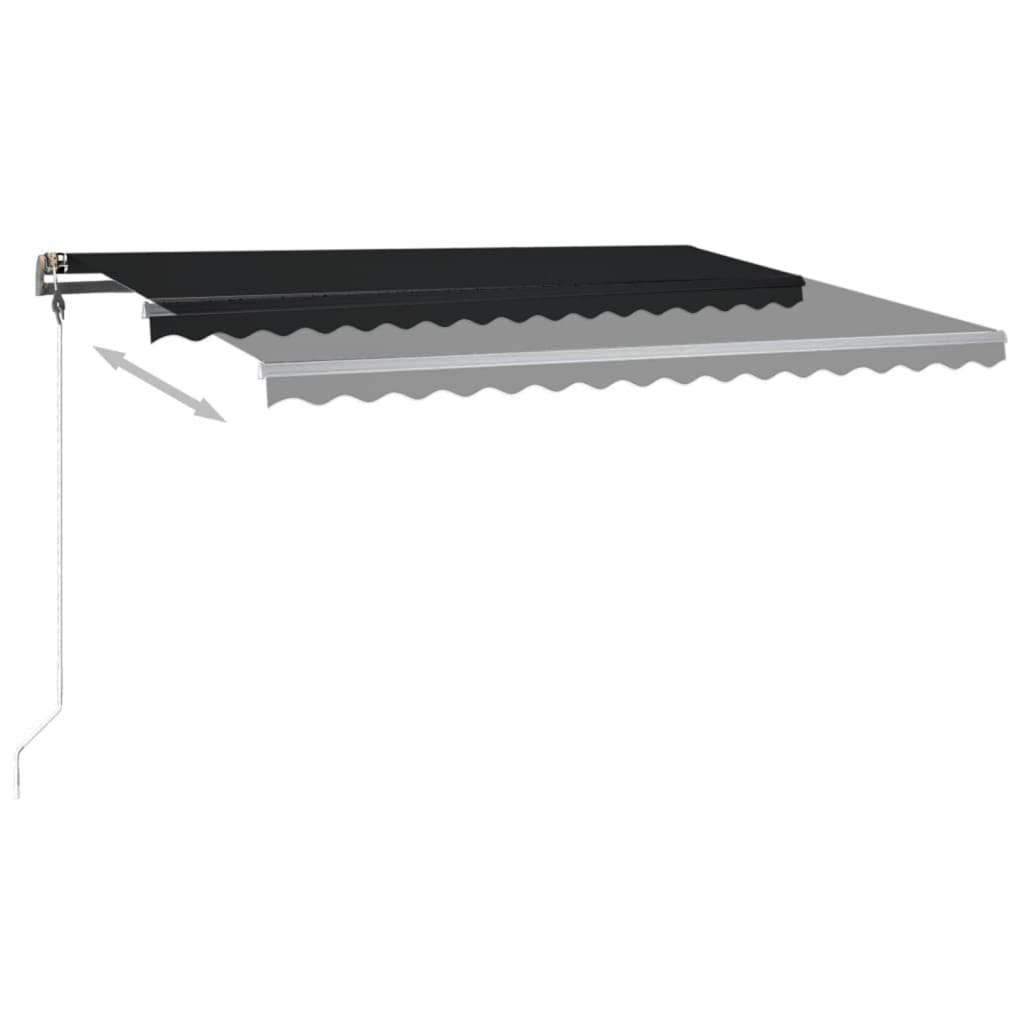 Τέντα Συρόμενη Χειροκίνητη με LED Ανθρακί 400 x 350 εκ.
