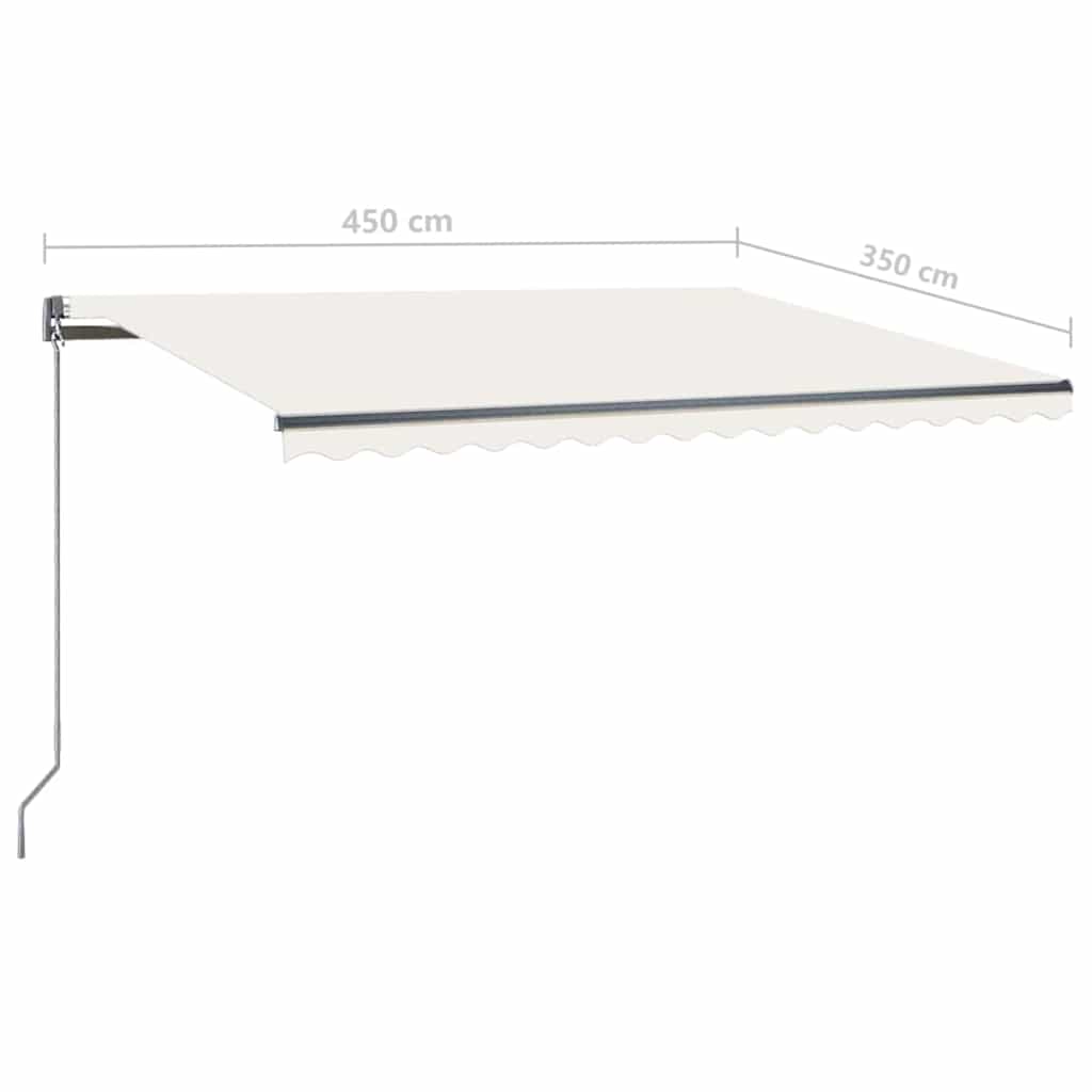Τέντα Συρόμενη Χειροκίνητη με LED Κρεμ 450 x 350 εκ.