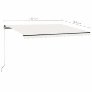 Τέντα Συρόμενη Χειροκίνητη με LED Κρεμ 450 x 350 εκ.
