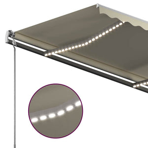Τέντα Συρόμενη Χειροκίνητη με LED Κρεμ 450 x 350 εκ.