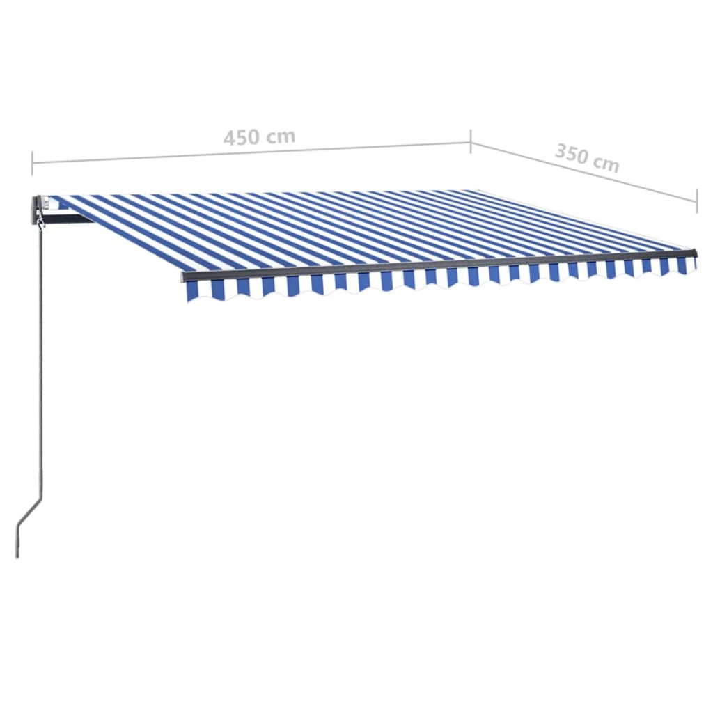 Τέντα Αυτόματη Ανεξάρτητη Μπλε/Λευκό 450x350 εκ.