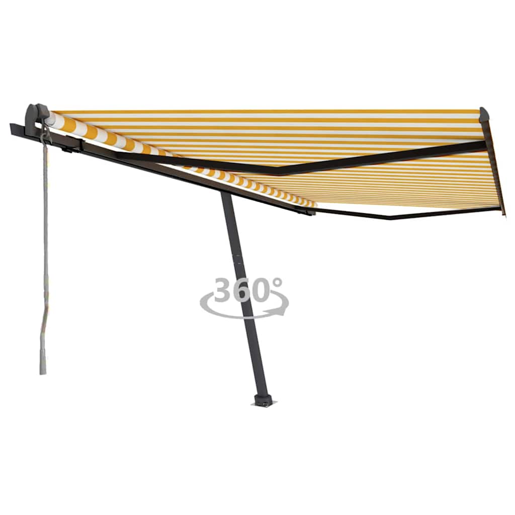 Τέντα Αυτόματη Ανεξάρτητη Κίτρινο/Λευκό 450x350 εκ.