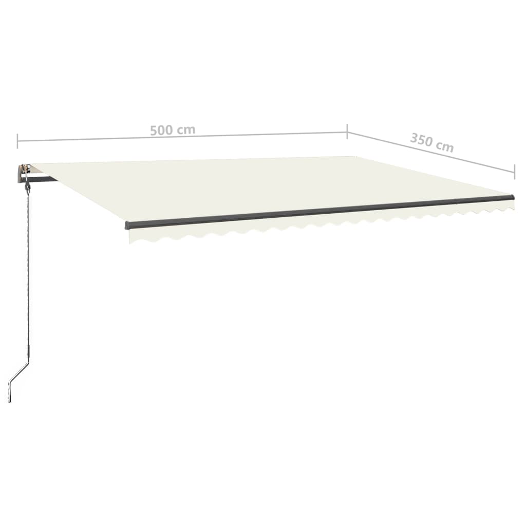 Τέντα Συρόμενη Χειροκίνητη με LED Κρεμ 500x350 εκ.