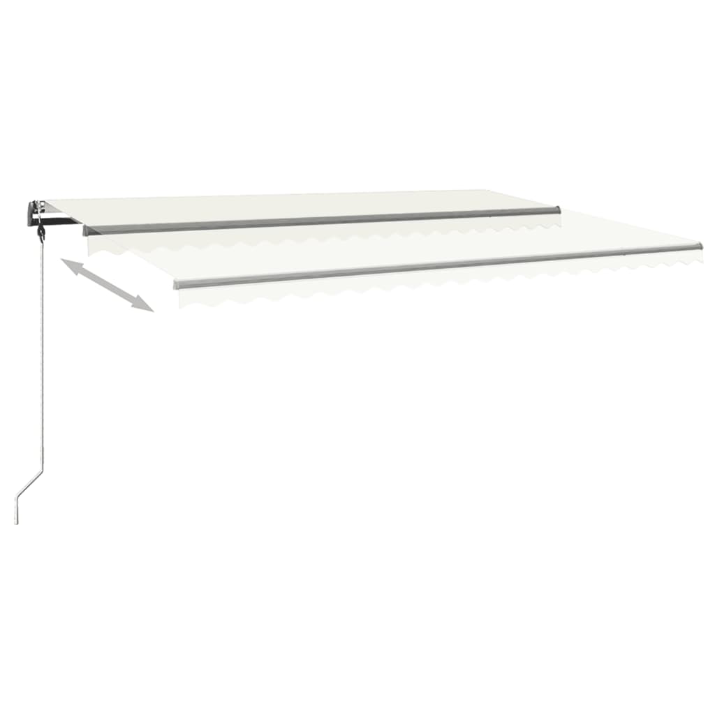 Τέντα Συρόμενη Χειροκίνητη με LED Κρεμ 500x350 εκ.