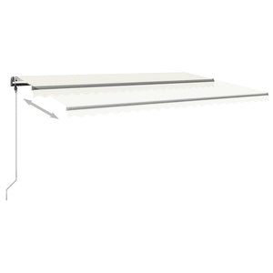 Τέντα Συρόμενη Χειροκίνητη με LED Κρεμ 500x350 εκ.