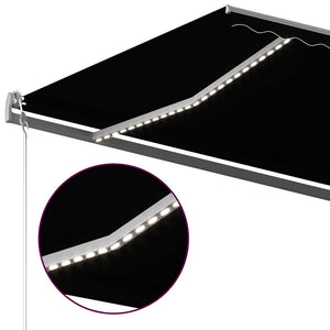 Τέντα Συρόμενη Χειροκίνητη με LED Ανθρακί 500x350 εκ.