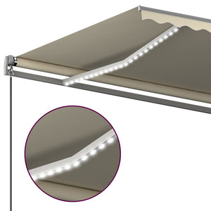 Τέντα Αυτόματη με LED και Αισθητήρα Ανέμου Κρεμ 500x350 εκ.
