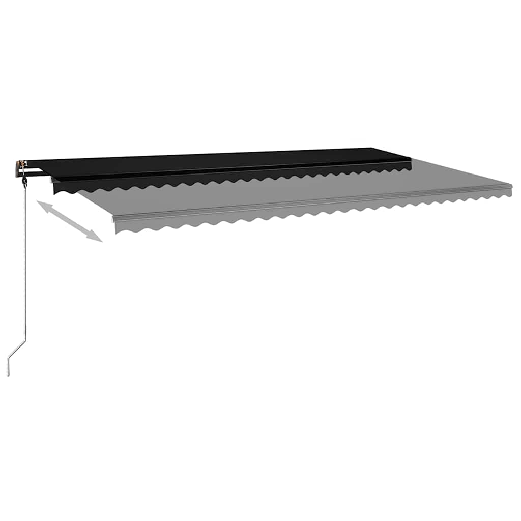 Τέντα Συρόμενη Χειροκίνητη με LED Ανθρακί 600 x 350 εκ.