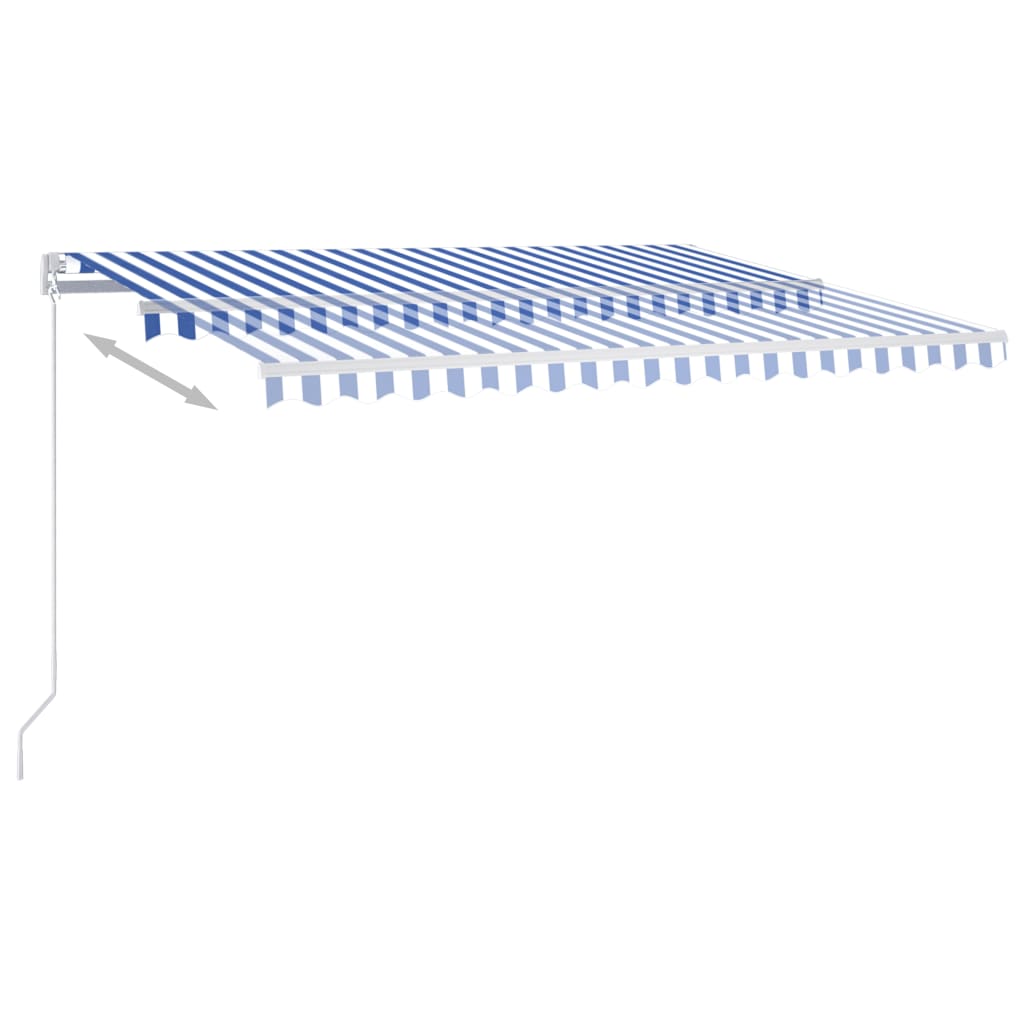 Τέντα Αυτόματη με LED & Αισθητήρα Ανέμου Μπλε/Λευκό 4x3 μ.