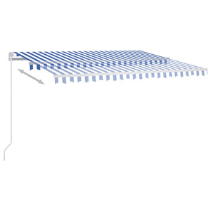 Τέντα Αυτόματη με LED & Αισθητήρα Ανέμου Μπλε/Λευκό 4x3 μ.