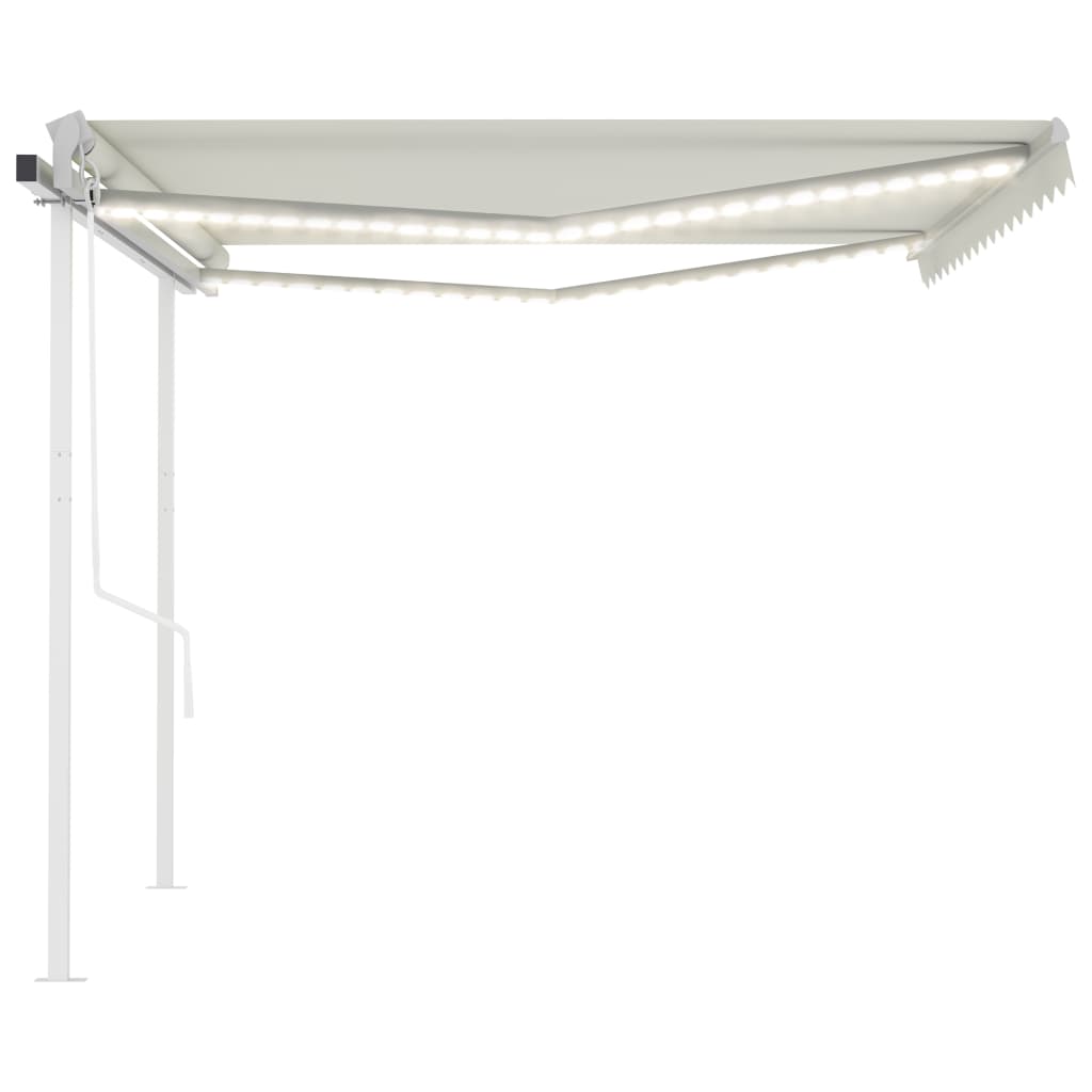 Τέντα Αυτόματη με LED & Αισθητήρα Ανέμου Κρεμ 4,5 x 3 μ.