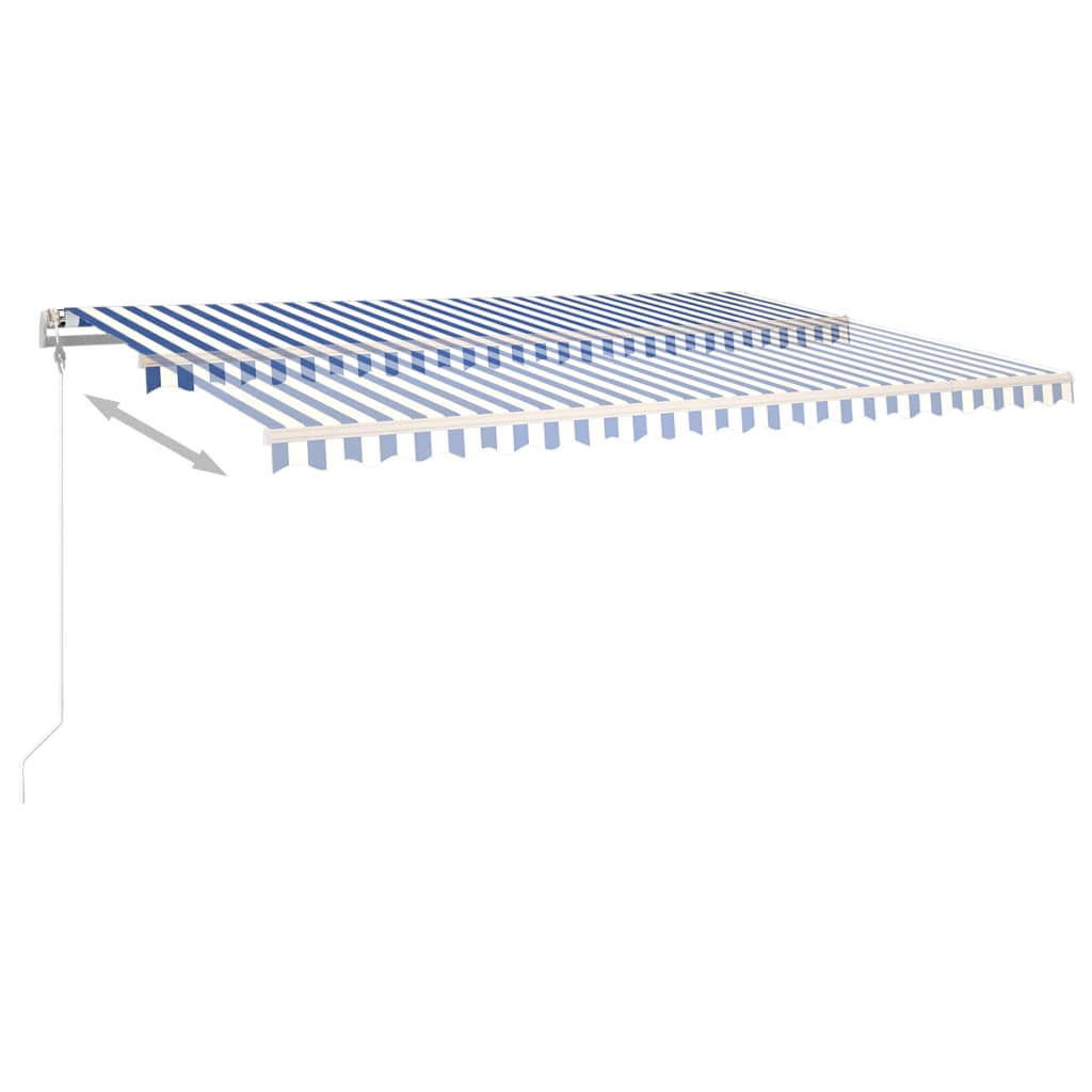 Τέντα Συρόμενη Χειροκίνητη με LED Μπλε / Λευκό 5x3 μ.