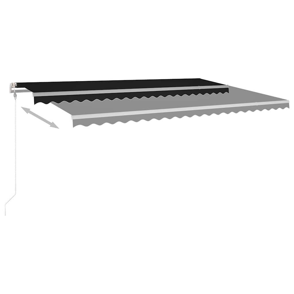 Τέντα Συρόμενη Χειροκίνητη με LED Ανθρακί 5x3 μ.