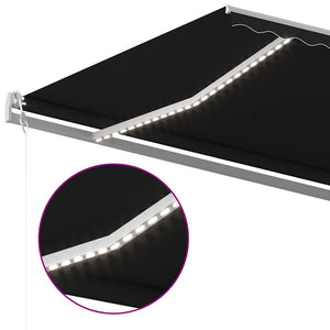 Τέντα Συρόμενη Χειροκίνητη με LED Ανθρακί 5x3 μ.