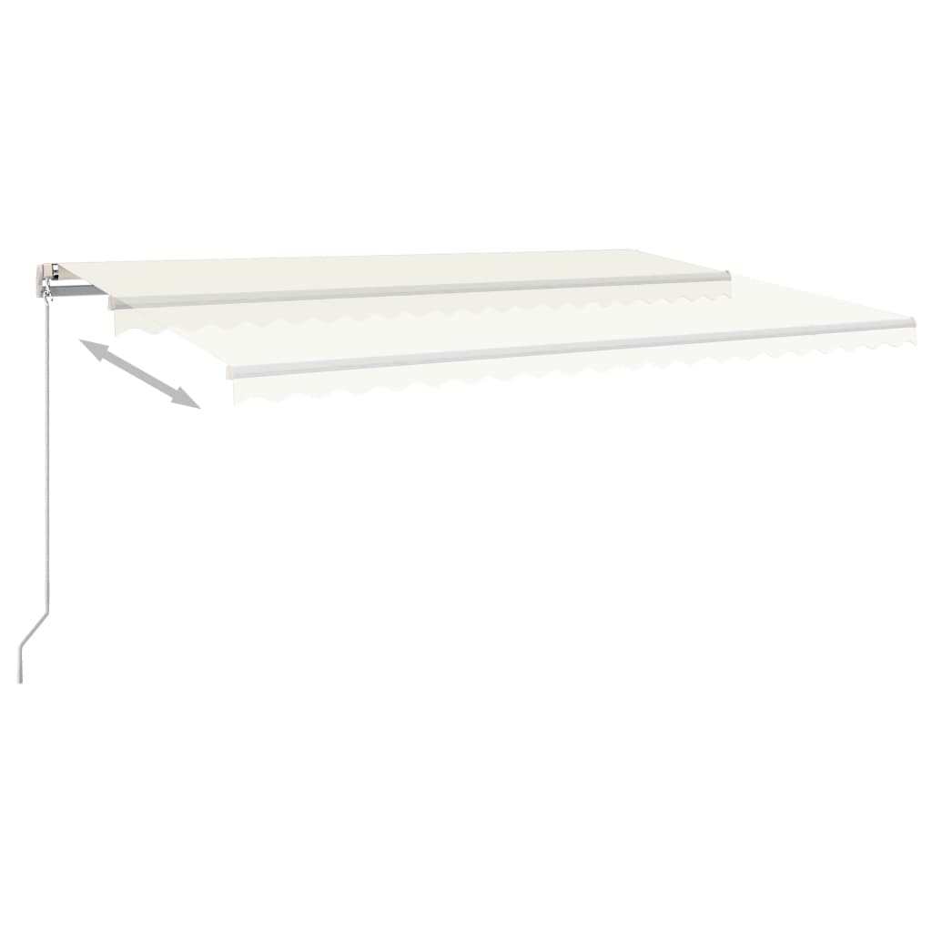 Τέντα Αυτόματη με LED & Αισθητήρα Ανέμου Κρεμ 5 x 3 μ.