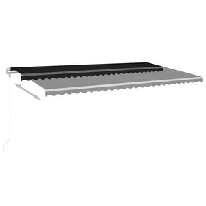 Τέντα Συρόμενη Χειροκίνητη με LED Ανθρακί 6x3 μ.
