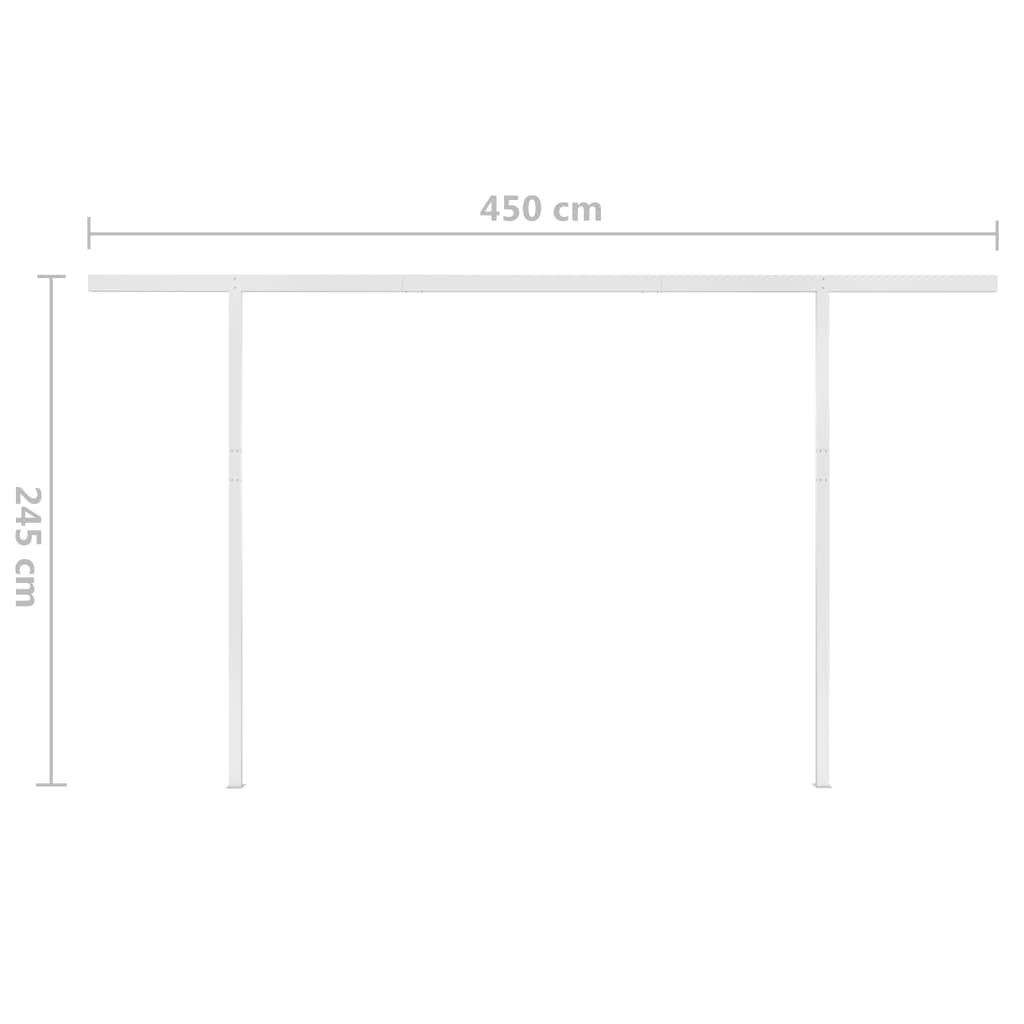 Τέντα Συρόμενη Χειροκίνητη με LED Κρεμ 4 x 3,5 μ.