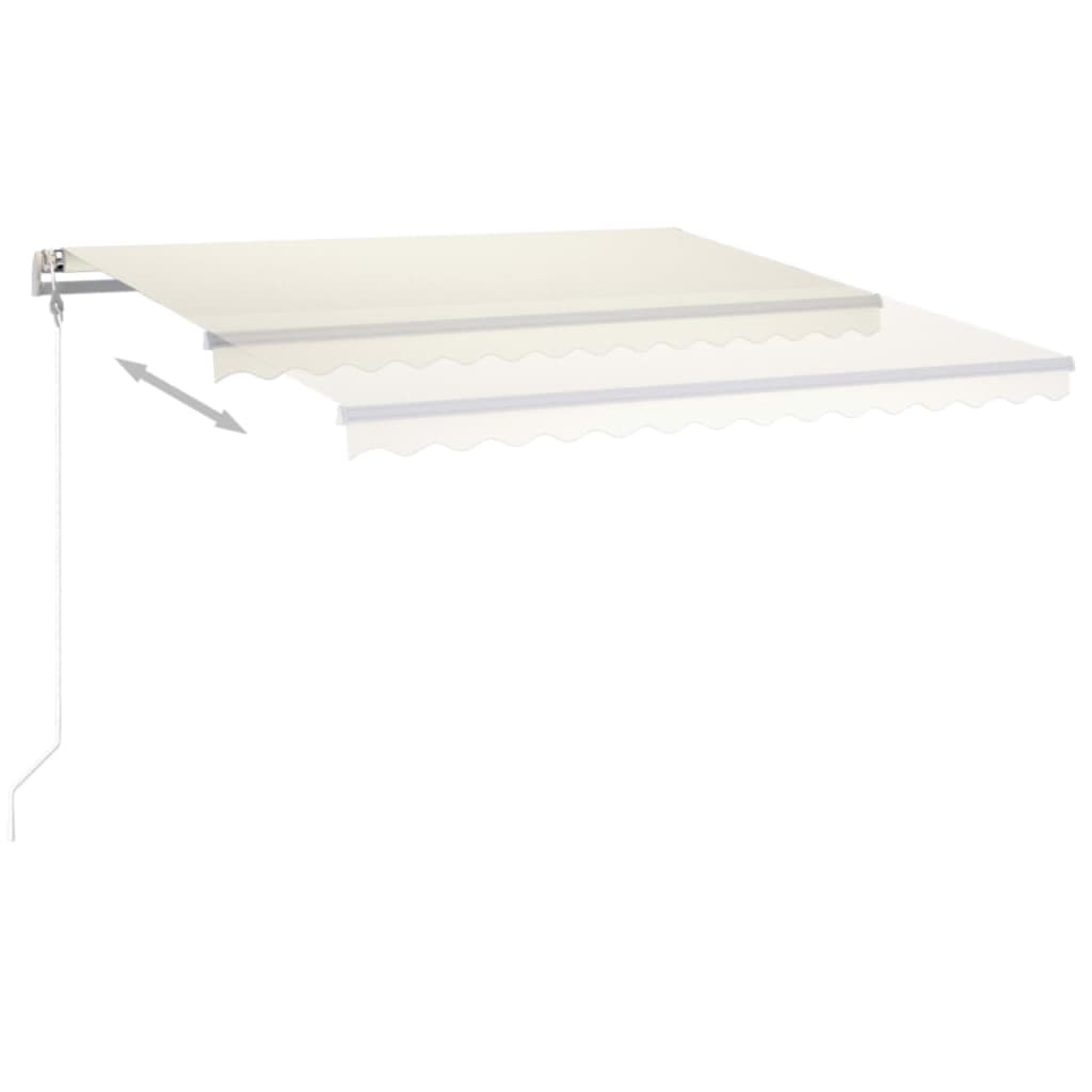 Τέντα Συρόμενη Χειροκίνητη με LED Κρεμ 4 x 3,5 μ.