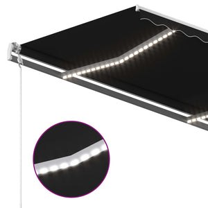 Τέντα Συρόμενη Χειροκίνητη με LED Ανθρακί 4 x 3,5 μ.