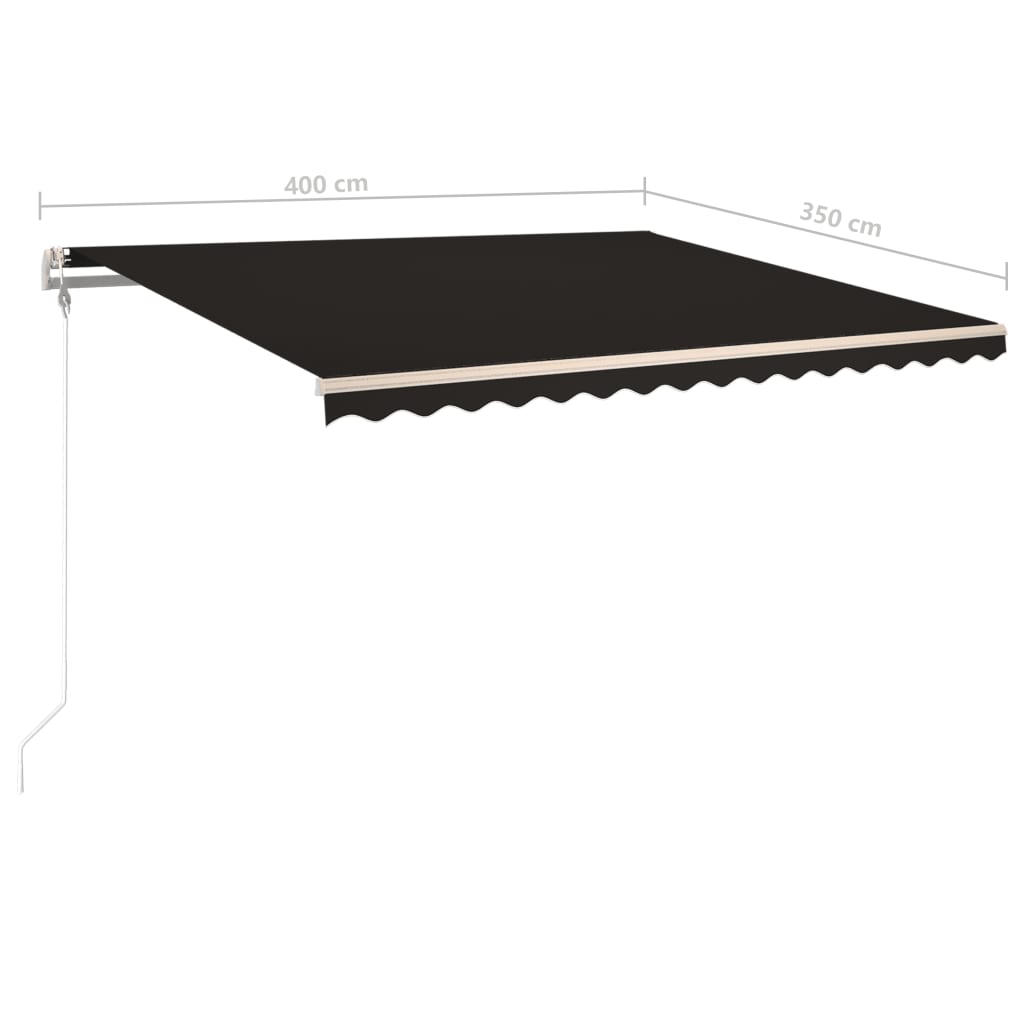 Τέντα Συρόμενη Χειροκίνητη με LED Ανθρακί 4 x 3,5 μ.