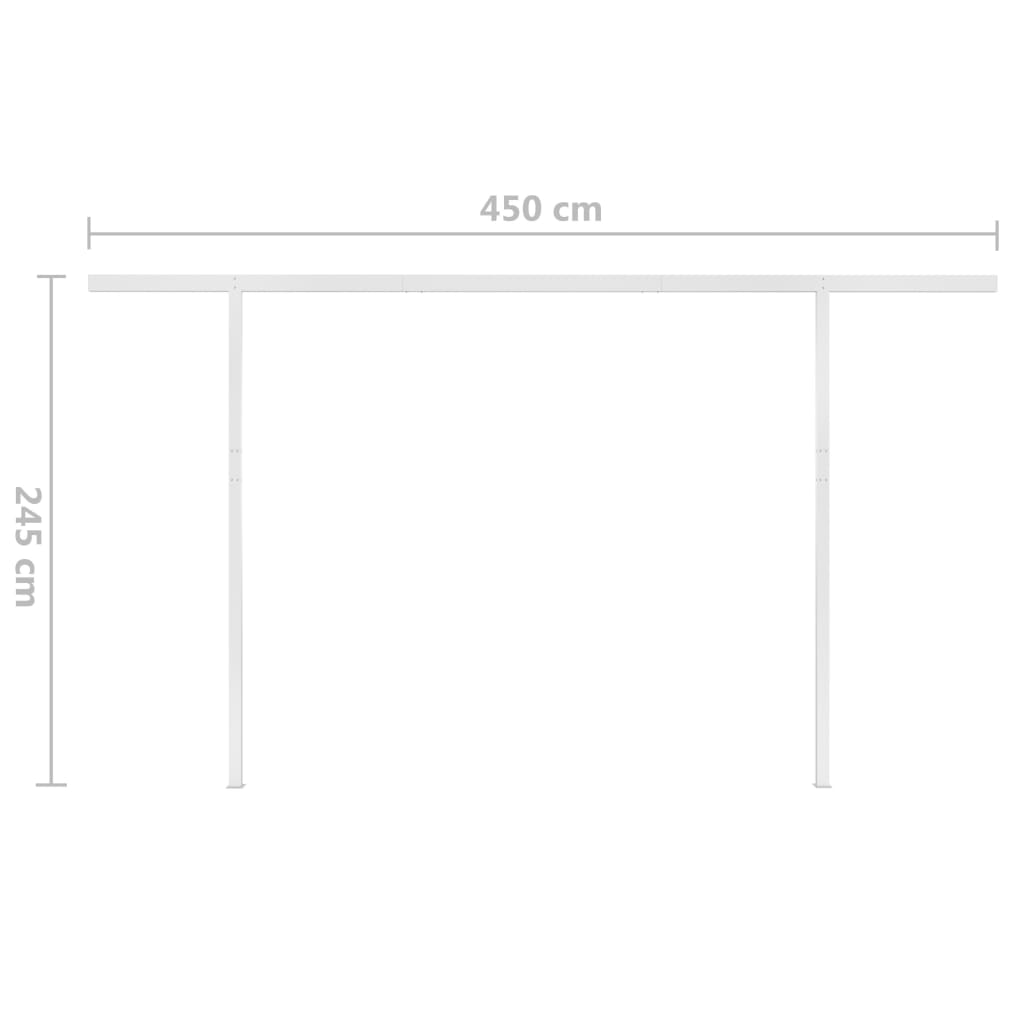 Τέντα Συρόμενη Χειροκίνητη με Στύλους Μπλε / Λευκό 4,5 x 3,5 μ.