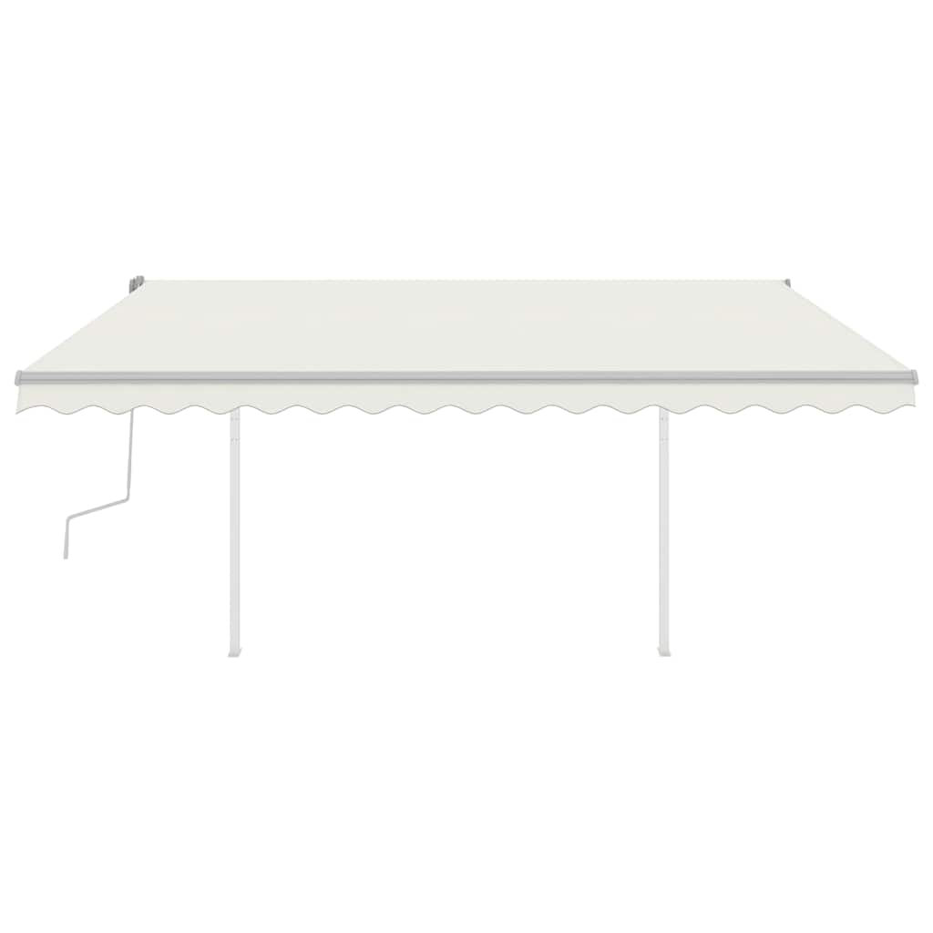 Τέντα Συρόμενη Χειροκίνητη με LED Κρεμ 4,5x3,5 μ. - Pakobazaar