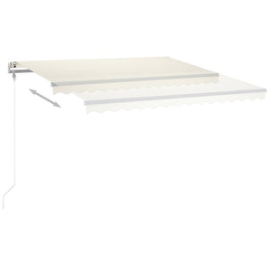 Τέντα Συρόμενη Χειροκίνητη με LED Κρεμ 4,5x3,5 μ. - Pakobazaar