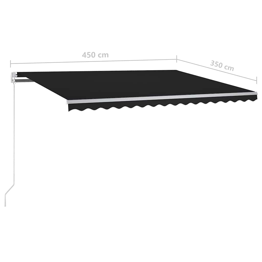 Τέντα Συρόμενη Χειροκίνητη με LED Ανθρακί 4,5x3,5 μ.