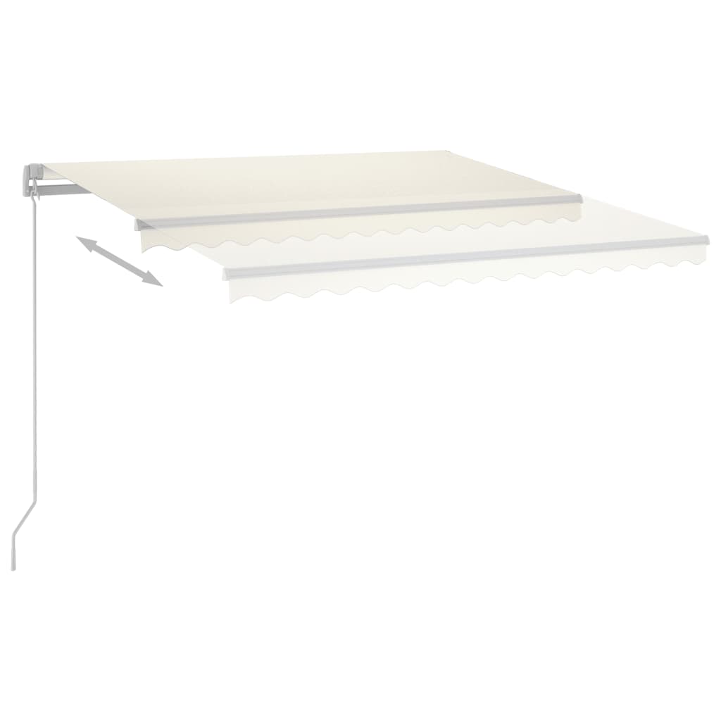 Τέντα Αυτόματη με LED & Αισθητήρα Ανέμου Κρεμ 4,5 x 3,5 μ. - Pakobazaar