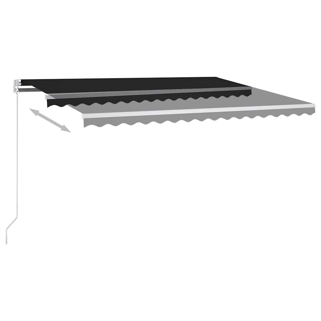 Τέντα Αυτόματη με LED & Αισθητήρα Ανέμου Ανθρακί 4,5 x 3,5 μ.
