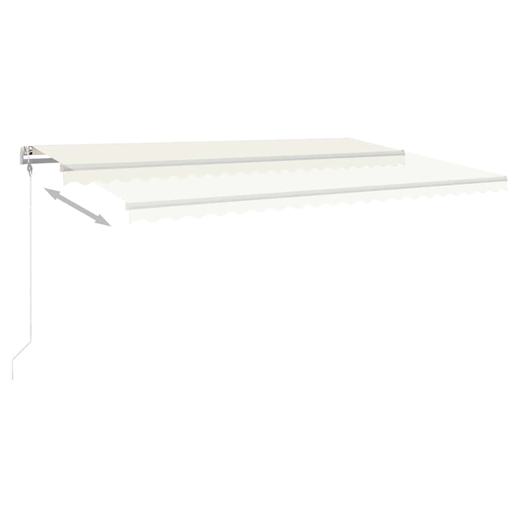 Τέντα Συρόμενη Χειροκίνητη με LED Κρεμ 5x3,5 μ.