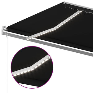 Τέντα Συρόμενη Χειροκίνητη με LED Ανθρακί 5x3,5 μ.