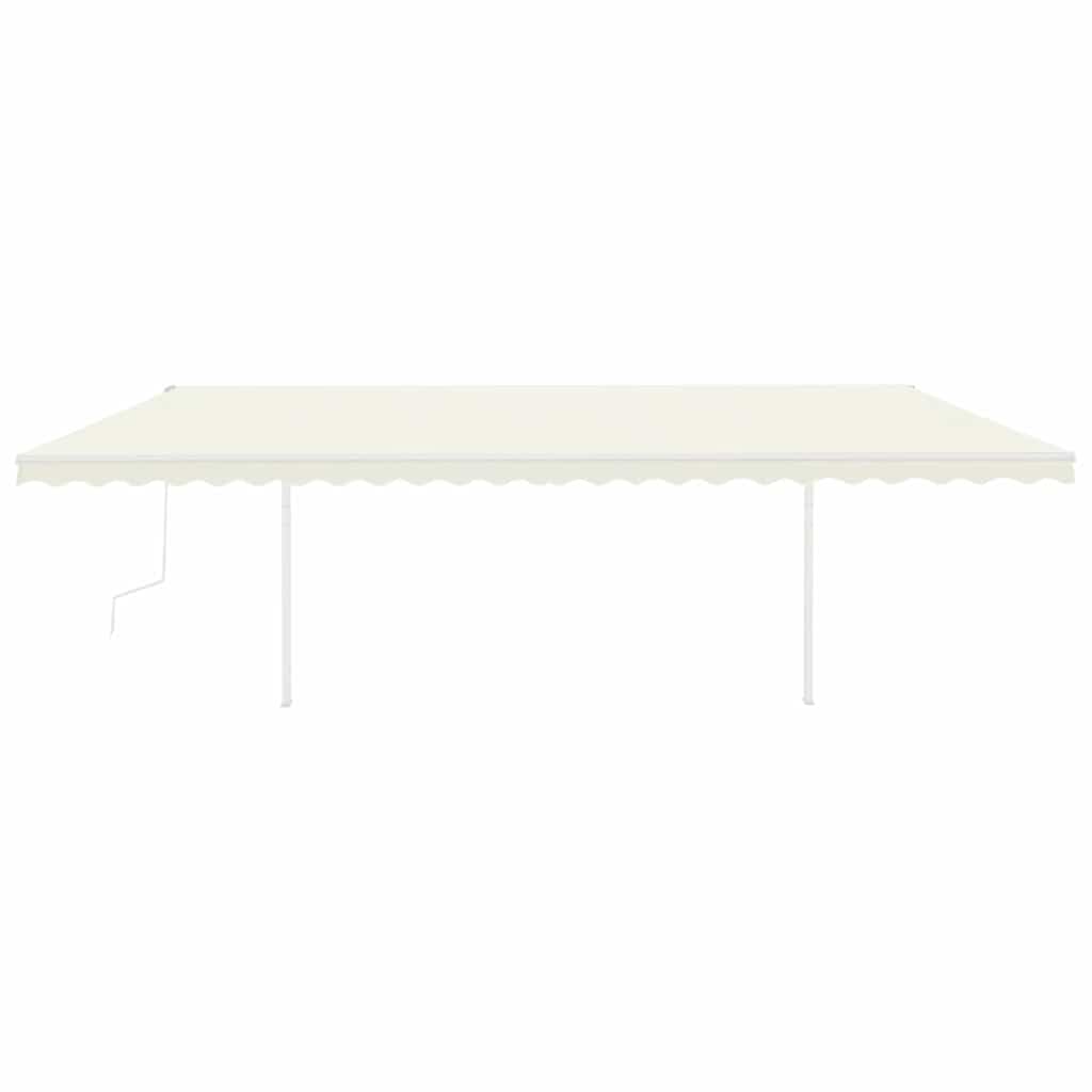 Τέντα Συρόμενη Χειροκίνητη με LED Κρεμ 6x3,5 μ. - Pakobazaar