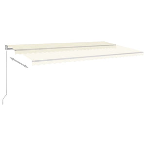 Τέντα Αυτόματη με LED & Αισθητήρα Ανέμου Κρεμ 6 x 3,5 μ.